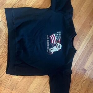 Croft & Barrow Black Sweatshirt‎ Eagle American Flag Freedom Patriotic Mens L